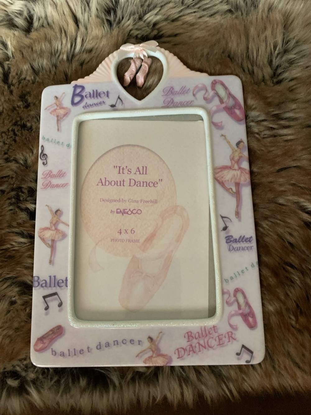 Enesco Pink and White Ballet Dancer Picture Frame